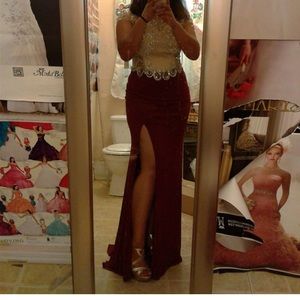 Burgundy prom dress